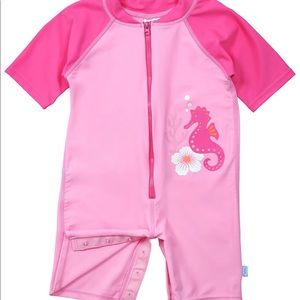 i Play Girls Sunsuit Pink Seahorse